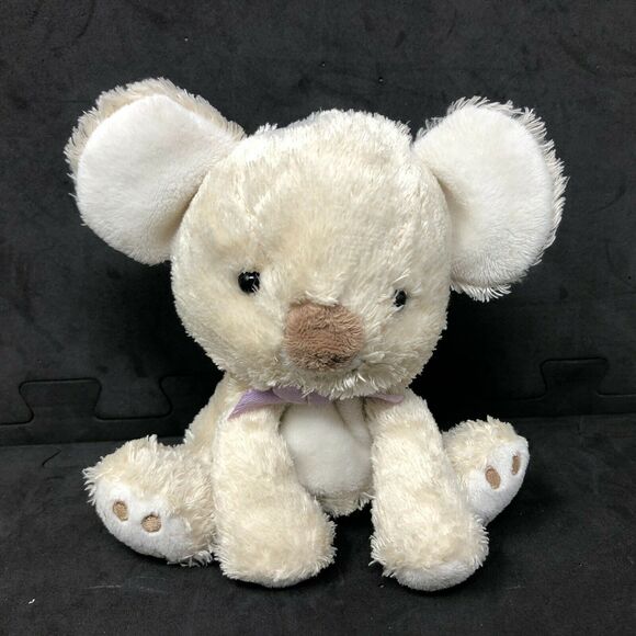 Carters Child of Mine Koala Bear Plush Cream Stuffed 6" Teddy Purple Bow 88879